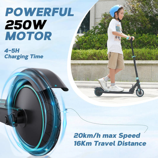 RCB-R15 Foldable Electric Scooter for Kids (8-16 Years) – Max Speed 20km/h, 16KM Range, Only 7.5KG, Perfect Gift for Young Riders