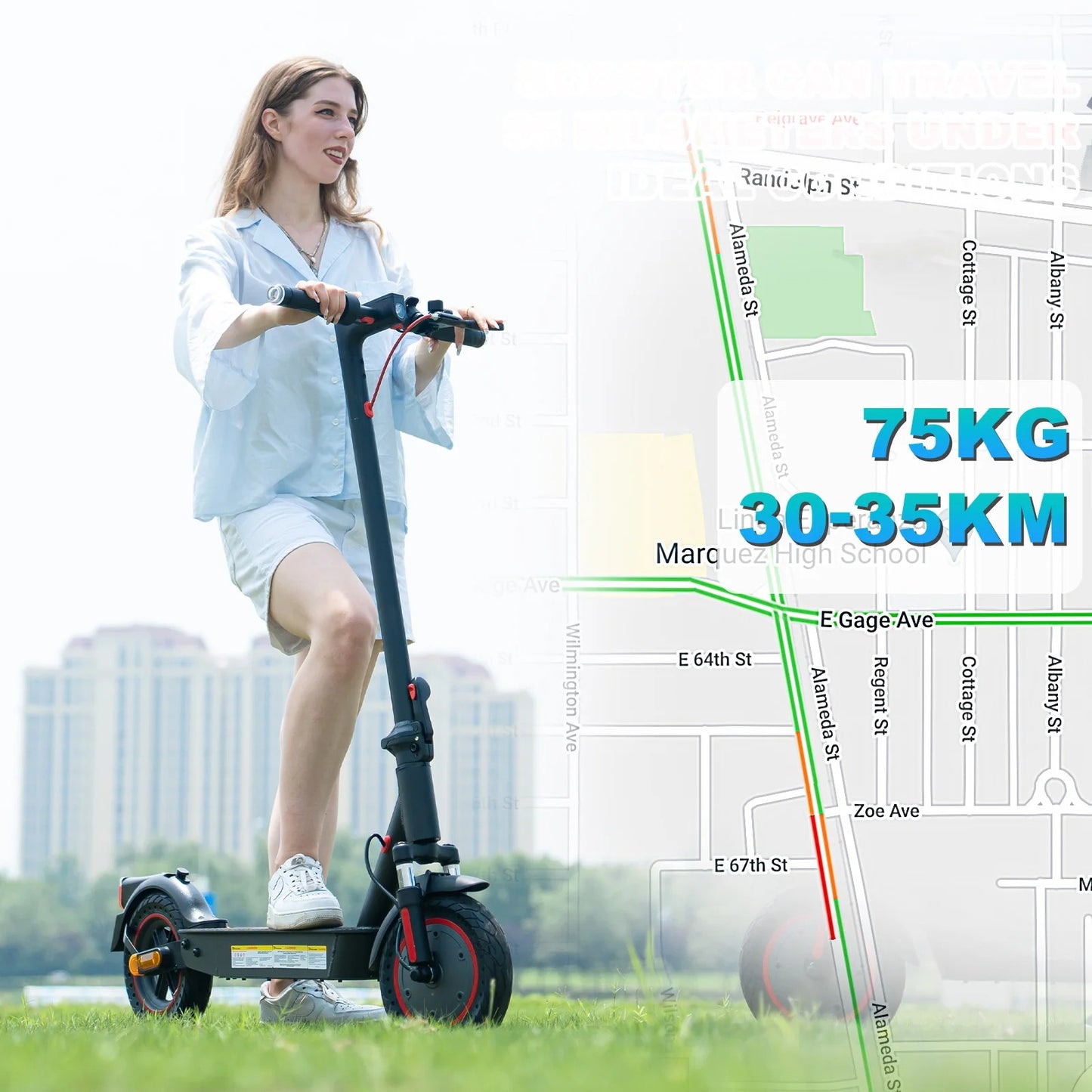 EV10K PRO Electric Scooter – 10" Foldable E-Scooter, App Control, 500W Motor, 410WH Battery, Perfect for Adults, EVERCROSS PRO