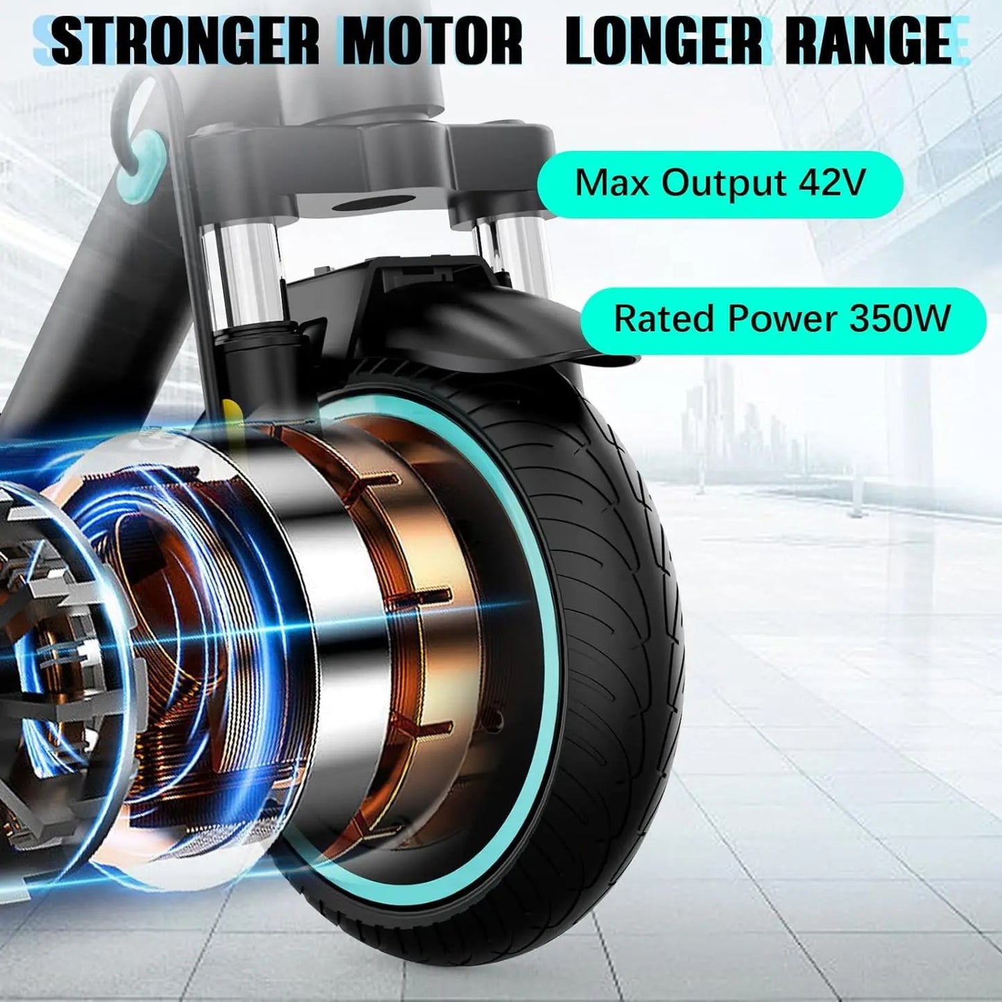 RCB-R17 Electric Scooter – 350W Motor, Max Speed 25 KM/H, 30 KM Range, 8.5" Solid Tire, Maximum Load 120 KG, Dual Braking, Perfect E-Scooter for Adult