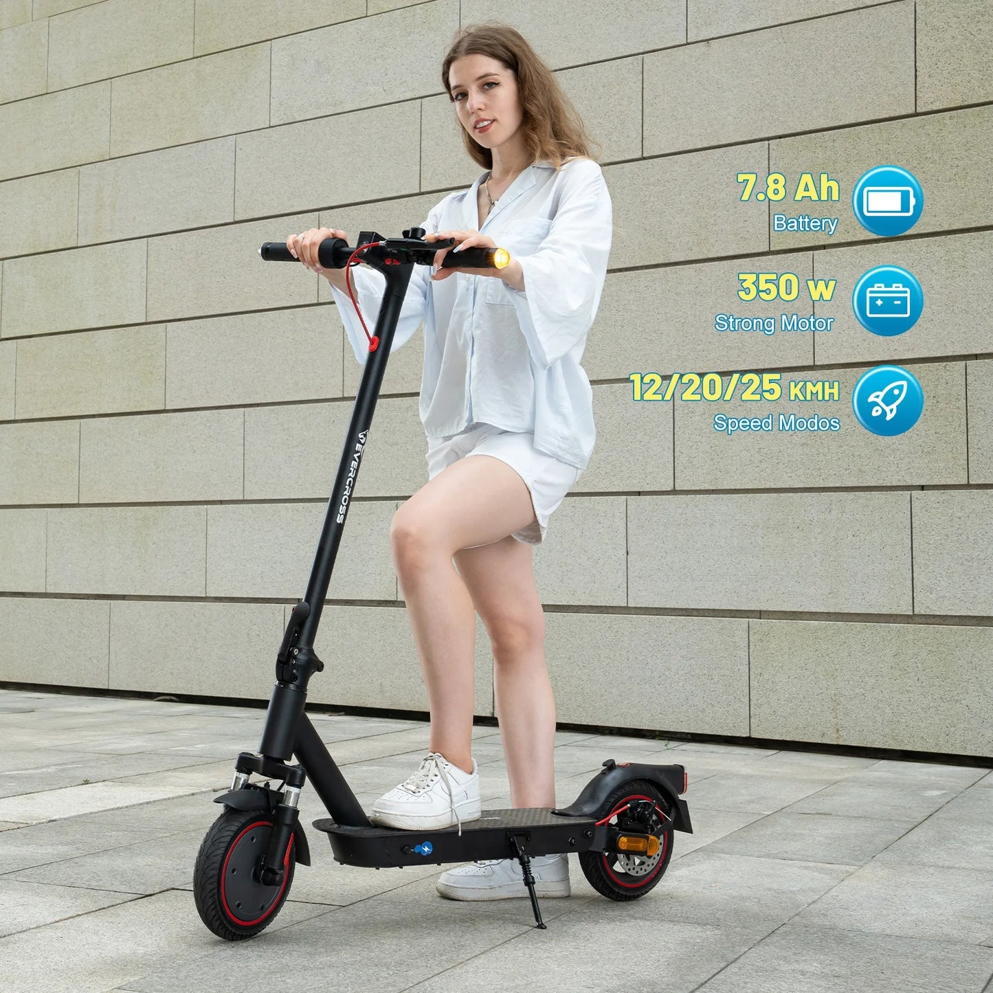 EV85F Electric Scooter – 8.5" Foldable E-Scooter, App Control, 350W Motor, 7.8AH Battery, Dual Brakes, Perfect for Adults, EVERCROSS PRO