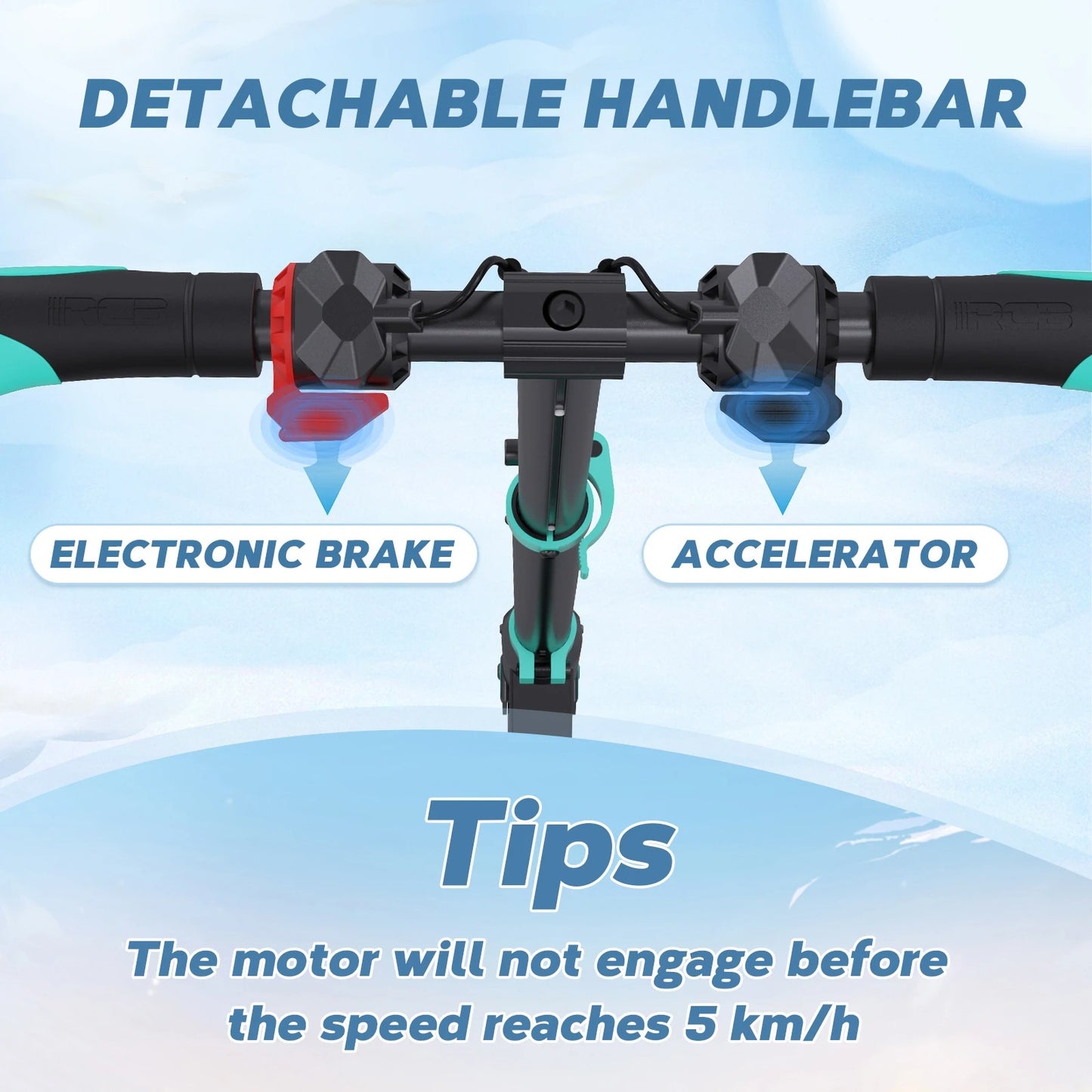 RCB-R15 Foldable Electric Scooter for Kids (8-16 Years) – Max Speed 20km/h, 16KM Range, Only 7.5KG, Perfect Gift for Young Riders