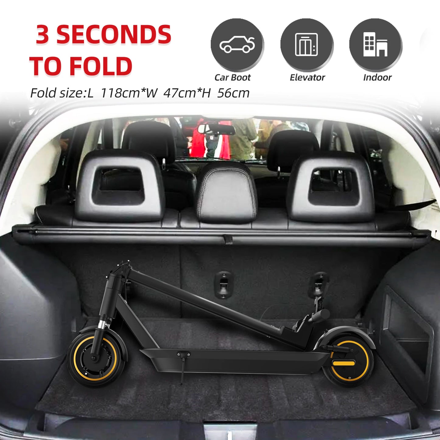 ESMAX 500W Electric Scooter – Max Speed 35KM/H, 45KM Long Range, Smart APP Control, Shock-Absorbing, Anti-Skid, Foldable for Adults