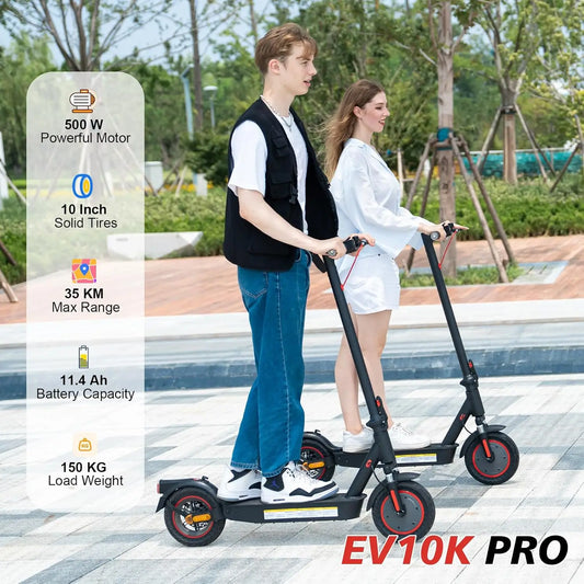 EV10K PRO Electric Scooter – 10" Foldable E-Scooter, App Control, 500W Motor, 410WH Battery, Perfect for Adults, EVERCROSS PRO