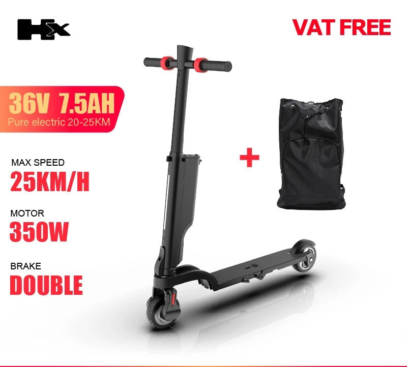HX X6 Foldable Electric Scooter – 350W Motor, 7.5Ah Battery, 25km/h Speed, 5.5'' Wheels, 36V E-Scooter for Adults