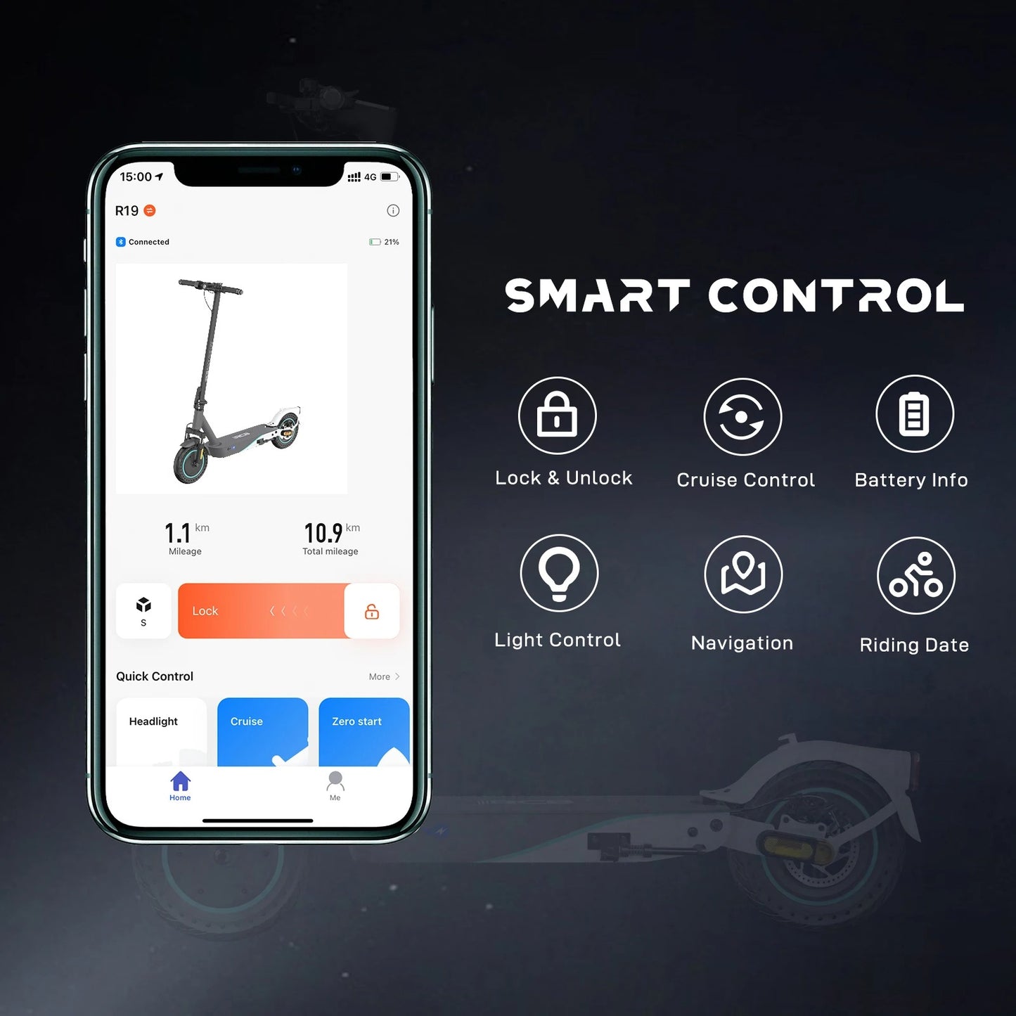 RCB-R19 Electric Scooter – 500W Motor, Max Speed 25 KM/H, 35 KM Range, 10" Tire, Maximum Load 150 KG, Dual Braking, Perfect E-Scooter for Adult