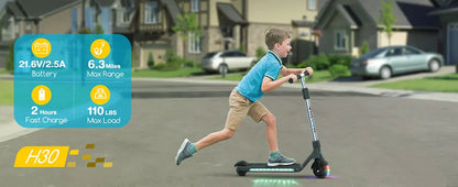 Beginner Electric Scooter for Kids & Teens – Lightweight Foldable Design, Adjustable Handlebar, 80W Motor, 10 km/h Speed, EK06