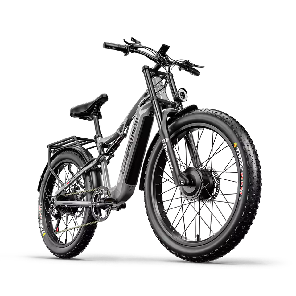 Shengmilo S600 Adult 2000W E-Bike Men's E-Mountain E-Bike with Two Motor, 48V 840WH Battery, 26" Fat Tire Electric Bike, EB-04