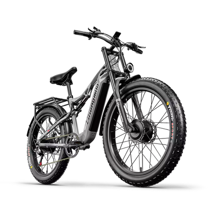 Shengmilo S600 Adult 2000W E-Bike Men's E-Mountain E-Bike with Two Motor, 48V 840WH Battery, 26" Fat Tire Electric Bike, EB-04
