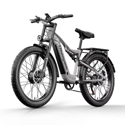 Shengmilo S600 Adult 2000W E-Bike Men's E-Mountain E-Bike with Two Motor, 48V 840WH Battery, 26" Fat Tire Electric Bike, EB-04