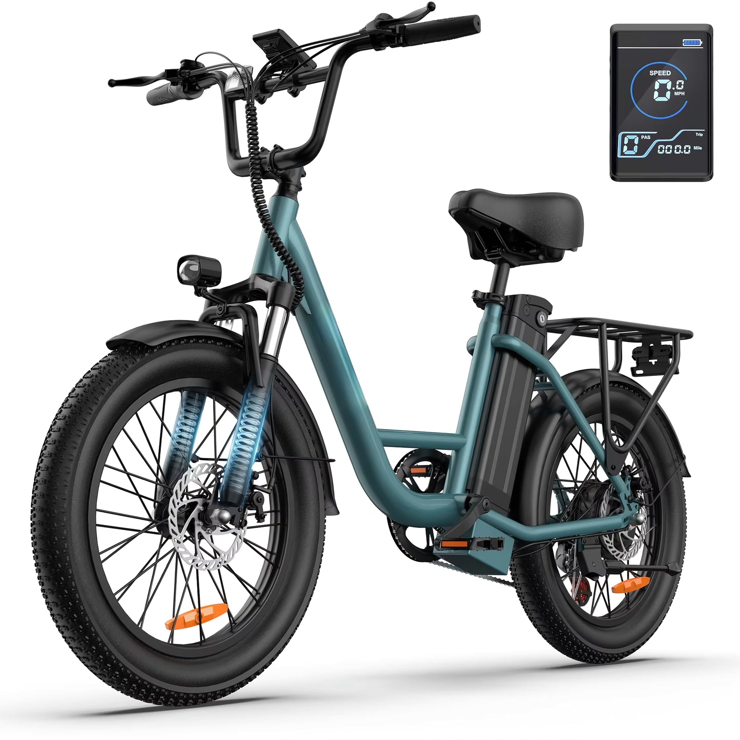 URLIFE E20 Adult E-Bike 250W Motor Electric Bicycle 48V 13AH Battery Commute Electric Bike 20-inch Fat Tire City E-Bike, EB-09