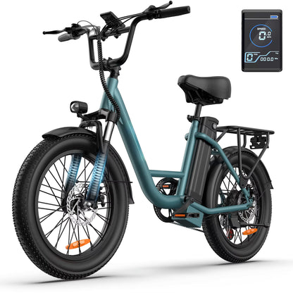 URLIFE E20 Adult E-Bike 250W Motor Electric Bicycle 48V 13AH Battery Commute Electric Bike 20-inch Fat Tire City E-Bike, EB-09